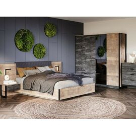 Спальня «Стокгольм» 4дв шк, Дуб гранж песочный/железный камень | Интернет магазин мебели и декора LifeDekor