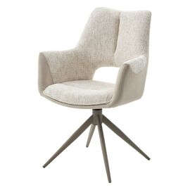 Стул ДАВЕН (DAVEN) 360 град, цвет КРЕМОВЫЙ RIELY-111 / G1038-10, ткань / ТЕМНО-СЕРЫЙ каркас, ®DISAUR | Интернет магазин мебели и декора LifeDekor