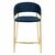 Стул полубарный Turin синий с золотыми ножками, изображение 2 | Интернет магазин мебели и декора LifeDekor