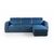 Portofino угловой диван-кровать замша синий, изображение 5 | Интернет магазин мебели и декора LifeDekor