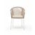 "Лион" стул плетеный из роупа, каркас из стали белый муар, роуп бежевый круглый, ткань бежевая, изображение 2 | Интернет магазин мебели и декора LifeDekor