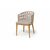 "Диего" стул плетеный из роупа, основание дуб каркас из стали белый муар, роуп бежевый круглый, ткань бежевая 052 | Интернет магазин мебели и декора LifeDekor