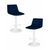 Набор 2 шт Стул барный DOBRIN TAILOR WHITE, синий велюр (MJ9-117), Вариант: синий велюр (MJ9-117) | Интернет магазин мебели и декора LifeDekor