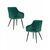 Набор 2 шт Стул обеденный DOBRIN ROBERT, черные матовые ножки, велюр V108-64 Зелёный, Вариант: черные матовые ножки, велюр V108-64 Зелёный | Интернет магазин мебели и декора LifeDekor