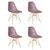 Набор 4 шт Стул обеденный DOBRIN DSR, ножки золотые, цвет сиреневый (P-04), Вариант: ножки золотые, цвет сиреневый (P-04) | Интернет магазин мебели и декора LifeDekor