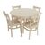 Обеденная группа (Стол Кабриоль круг и 4 стула Соло Венский жесткий), слоновая кость, изображение 2 | Интернет магазин мебели и декора LifeDekor