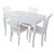 Обеденная группа (Стол Кабриоль GLASS и 4 стула Кабриоль жесткий), эмаль белая | Интернет магазин мебели и декора LifeDekor
