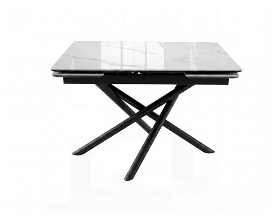 Стол DikLine BKX110 Керамика Carrara Gloss (мрамор глянец белый)/подстолье черное/опоры черные (2уп.), изображение 2 | Интернет магазин мебели и декора LifeDekor