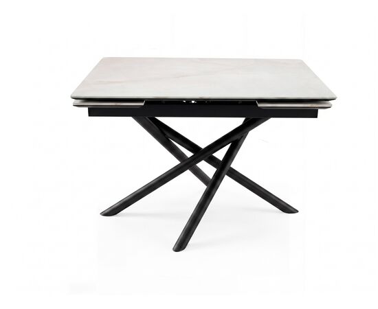 Стол DikLine BKX110 Керамика белый Icelandic white jade (Ostra Bianco Light)/подстолье черное/опоры черные (2уп.), изображение 2 | Интернет магазин мебели и декора LifeDekor