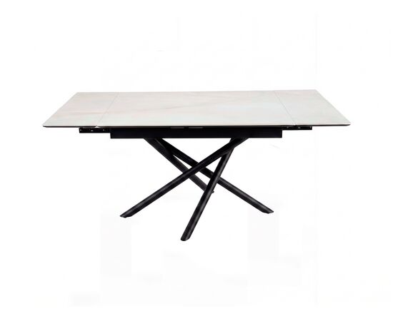 Стол DikLine BKX110 Керамика белый Icelandic white jade (Ostra Bianco Light)/подстолье черное/опоры черные (2уп.), изображение 3 | Интернет магазин мебели и декора LifeDekor
