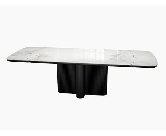 Стол DikLine DKO140 Керамика Platinum ART (белый глянец)/подстолье черное/опоры черные (2 уп.), изображение 3 | Интернет магазин мебели и декора LifeDekor