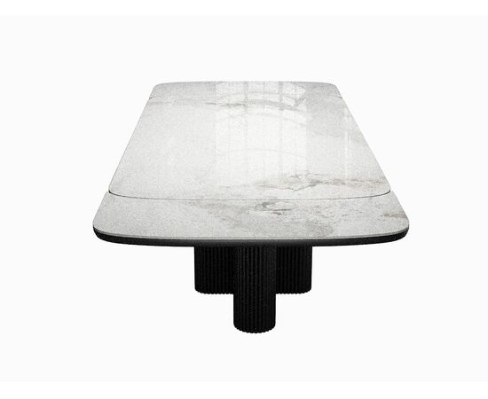 Стол DikLine DKO140 Керамика Platinum ART (белый глянец)/подстолье черное/опоры черные (2 уп.), изображение 2 | Интернет магазин мебели и декора LifeDekor