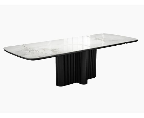 Стол DikLine DKO160 Керамика Platinum ART (белый глянец)/подстолье черное/опоры черные (2 уп.), изображение 4 | Интернет магазин мебели и декора LifeDekor