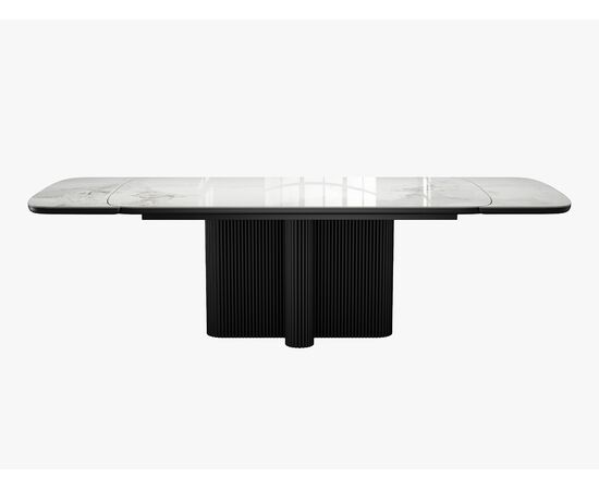 Стол DikLine DKO160 Керамика Platinum ART (белый глянец)/подстолье черное/опоры черные (2 уп.), изображение 5 | Интернет магазин мебели и декора LifeDekor