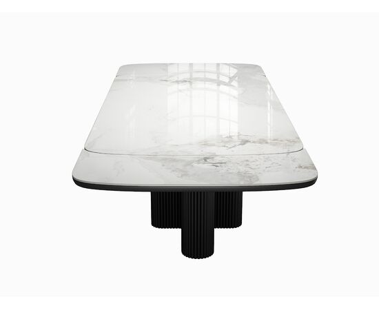 Стол DikLine DKO160 Керамика Platinum ART (белый глянец)/подстолье черное/опоры черные (2 уп.), изображение 6 | Интернет магазин мебели и декора LifeDekor