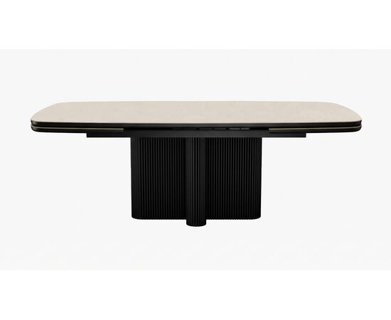 Стол DikLine DKO160 Керамика Krater Perla (бежевый матовый)/подстолье черное/опоры черные (2 уп.), изображение 3 | Интернет магазин мебели и декора LifeDekor