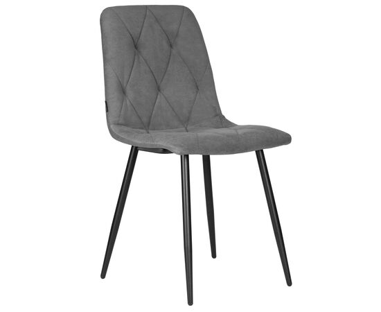 Набор 4 шт Стул обеденный DOBRIN CHILLY ROMBO, Серый Simple 33, основание черное, Вариант: Серый Simple 33, основание черное, изображение 2 | Интернет магазин мебели и декора LifeDekor