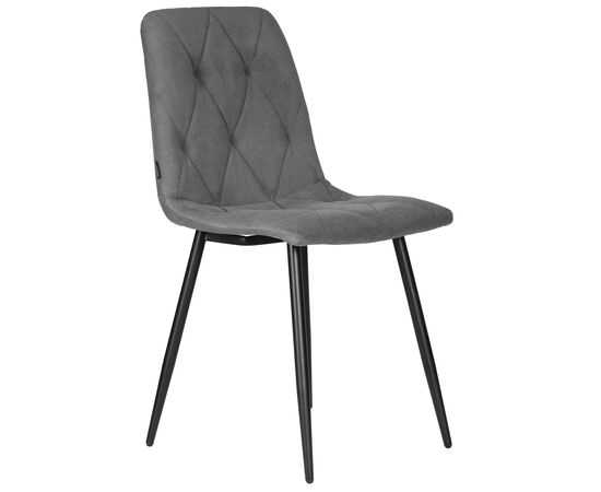 Набор 4 шт Стул обеденный DOBRIN CHILLY ROMBO, Серый Simple 33, основание черное, Вариант: Серый Simple 33, основание черное, изображение 3 | Интернет магазин мебели и декора LifeDekor