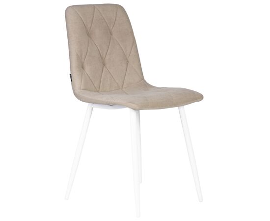 Стул обеденный DOBRIN CHILLY ROMBO, Капучино Simple 05, основание белый, Вариант: Капучино Simple 05, основание белый, изображение 2 | Интернет магазин мебели и декора LifeDekor