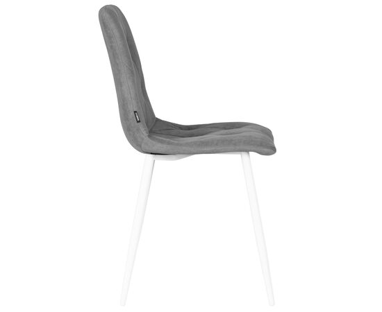 Набор 4 шт Стул обеденный DOBRIN CHILLY ROMBO, Серый Simple 33, основание белый, Вариант: Серый Simple 33, основание белый, изображение 4 | Интернет магазин мебели и декора LifeDekor