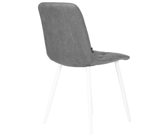 Набор 4 шт Стул обеденный DOBRIN CHILLY ROMBO, Серый Simple 33, основание белый, Вариант: Серый Simple 33, основание белый, изображение 5 | Интернет магазин мебели и декора LifeDekor
