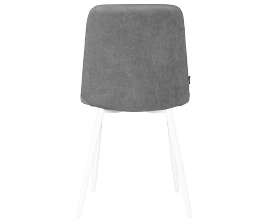 Набор 4 шт Стул обеденный DOBRIN CHILLY ROMBO, Серый Simple 33, основание белый, Вариант: Серый Simple 33, основание белый, изображение 6 | Интернет магазин мебели и декора LifeDekor