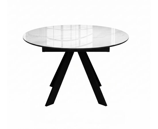 Стол DikLine SKC110 d1100 Керамика Carrara Gloss (мрамор глянец белый)/подстолье черное/опоры черные, изображение 6 | Интернет магазин мебели и декора LifeDekor