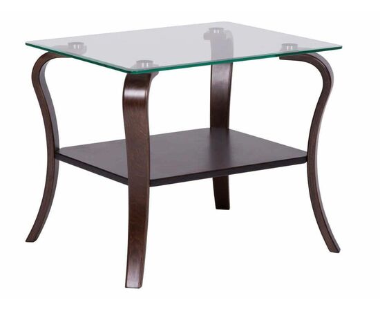 Стол журнальный Шарм орех/стекло прозрачное | Интернет магазин мебели и декора LifeDekor