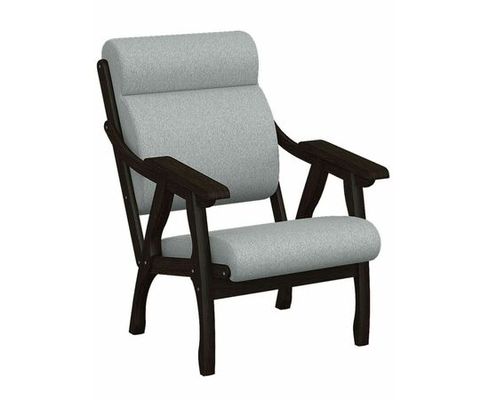 Кресло Вега 10 ткань серый, каркас венге | Интернет магазин мебели и декора LifeDekor