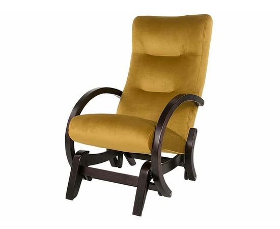 Кресло-качалка маятник Мэтисон ткань охра, каркас венге структура | Интернет магазин мебели и декора LifeDekor