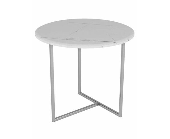 Стол журнальный Альбано белый мрамор/хром | Интернет магазин мебели и декора LifeDekor
