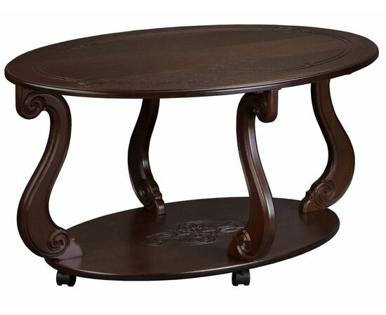 Стол журнальный Овация (М) на колесах темно-коричневый | Интернет магазин мебели и декора LifeDekor