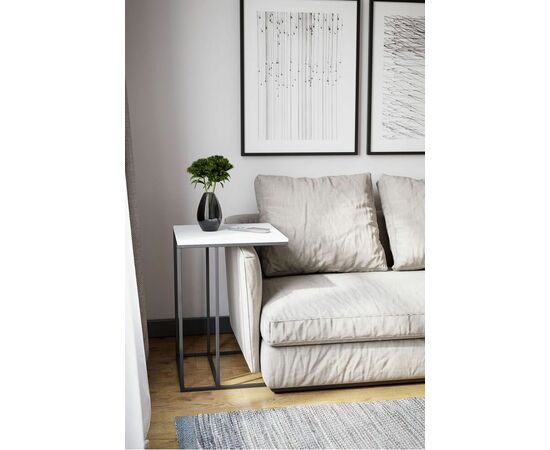 Стол придиванный Хайгрет белый/черный | Интернет магазин мебели и декора LifeDekor