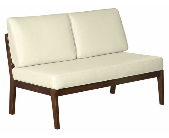 Диван-скамья Массив мягкая экокожа крем, каркас орех | Интернет магазин мебели и декора LifeDekor