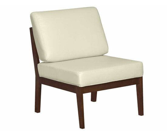 Кресло Массив мягкое экокожа крем, каркас орех | Интернет магазин мебели и декора LifeDekor