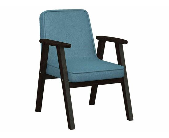 Кресло Ретро ткань голубой, каркас венге | Интернет магазин мебели и декора LifeDekor