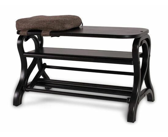 Обувница Диана темно-коричневый/ткань | Интернет магазин мебели и декора LifeDekor