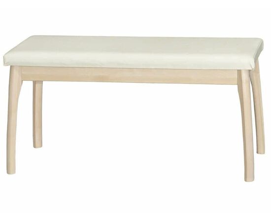 Скамья для прихожей мягкая, экокожа крем, каркас лак | Интернет магазин мебели и декора LifeDekor