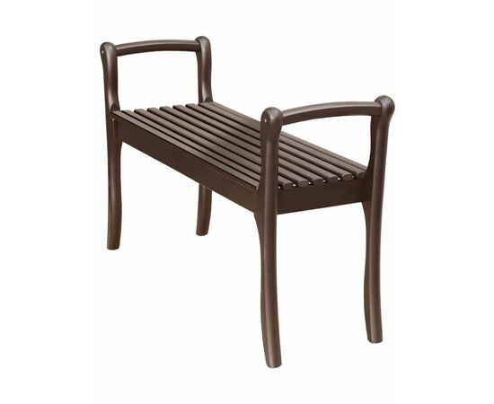 Скамья для прихожей с подлокотниками массив, каркас орех | Интернет магазин мебели и декора LifeDekor