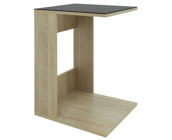 Стол журнальный BeautyStyle 3 сонома/стекло черное | Интернет магазин мебели и декора LifeDekor