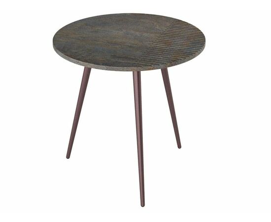 Стол журнальный Рикон Страйп гранж/винный металлик | Интернет магазин мебели и декора LifeDekor