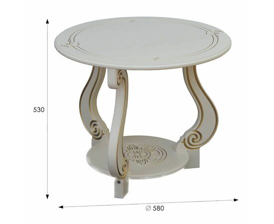 Стол журнальный Грация (М) слоновая кость/золото | Интернет магазин мебели и декора LifeDekor