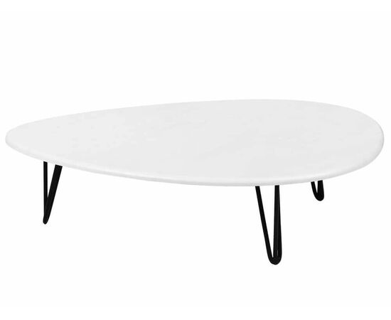 Стол журнальный Дадли белый бетон/чёрный | Интернет магазин мебели и декора LifeDekor