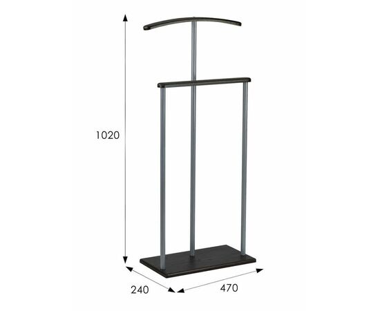 Вешалка костюмная Дэви 1 металлик/венге | Интернет магазин мебели и декора LifeDekor