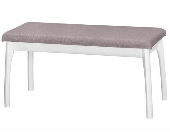 Скамья для прихожей мягкая, ткань серо-розовый, каркас снег | Интернет магазин мебели и декора LifeDekor