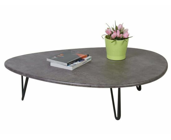 Стол журнальный Дадли серый бетон/чёрный | Интернет магазин мебели и декора LifeDekor