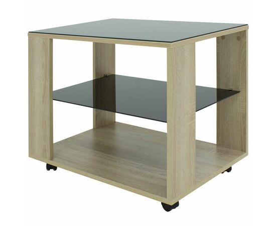 Стол журнальный BeautyStyle 5 сонома/стекло черное | Интернет магазин мебели и декора LifeDekor