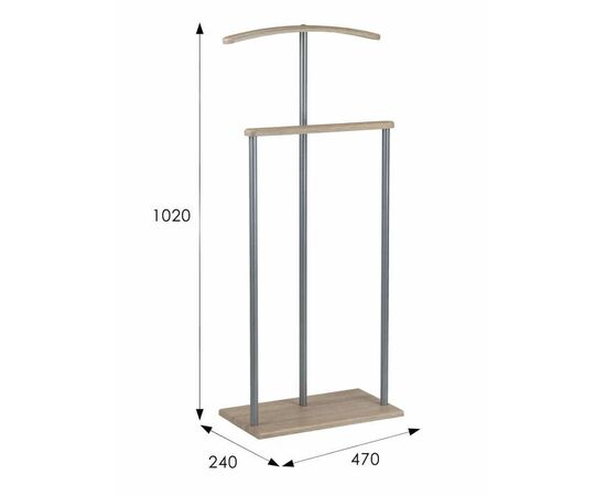 Вешалка костюмная Дэви 1 металлик/дуб сонома | Интернет магазин мебели и декора LifeDekor