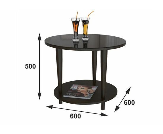 Стол журнальный BeautyStyle 10 венге/стекло черное | Интернет магазин мебели и декора LifeDekor