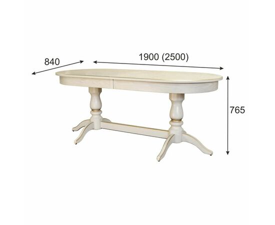 Стол обеденный Тарун 5 раздвижной слоновая кость/золото 190/250*84 | Интернет магазин мебели и декора LifeDekor